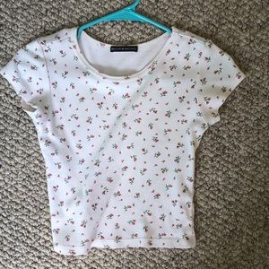 brandy melville red flower shirt